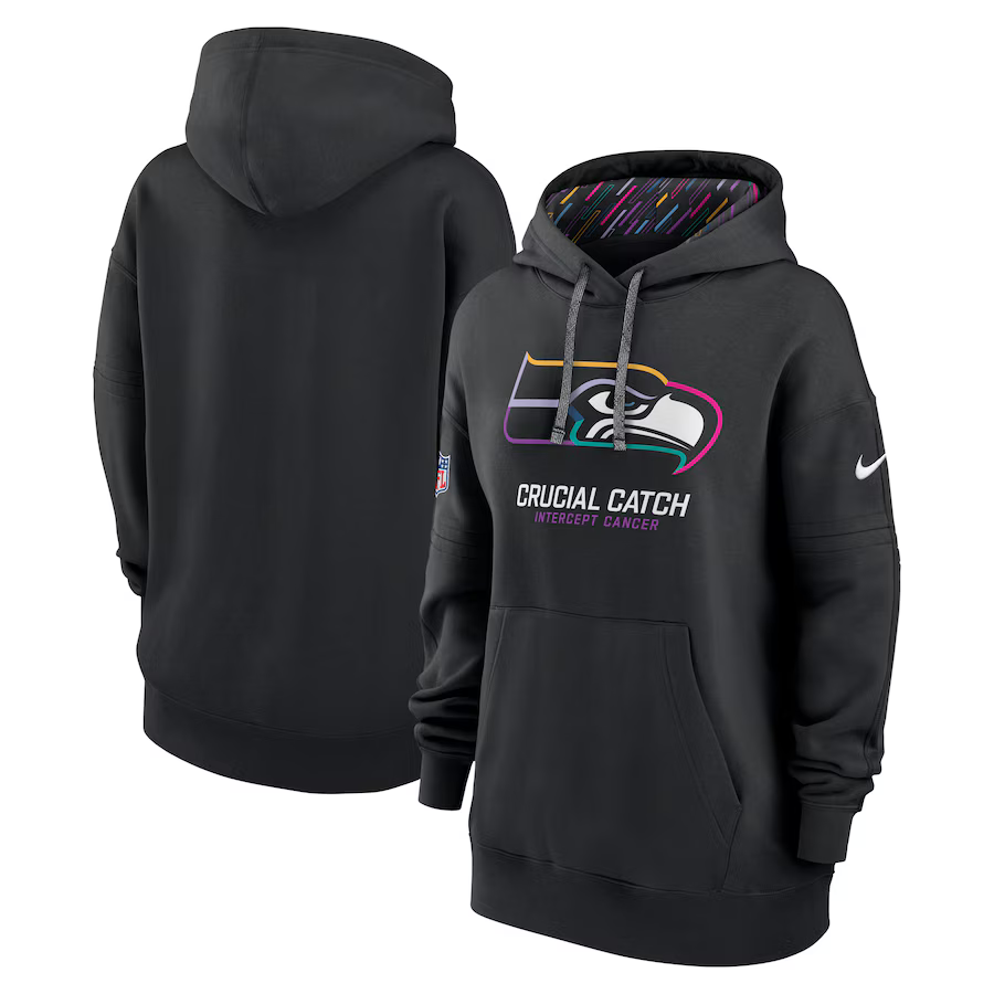 Women Seattle Seahawks Black 2024 Nike NFL hoodie 2->nfl t-shirts->Sports Accessory